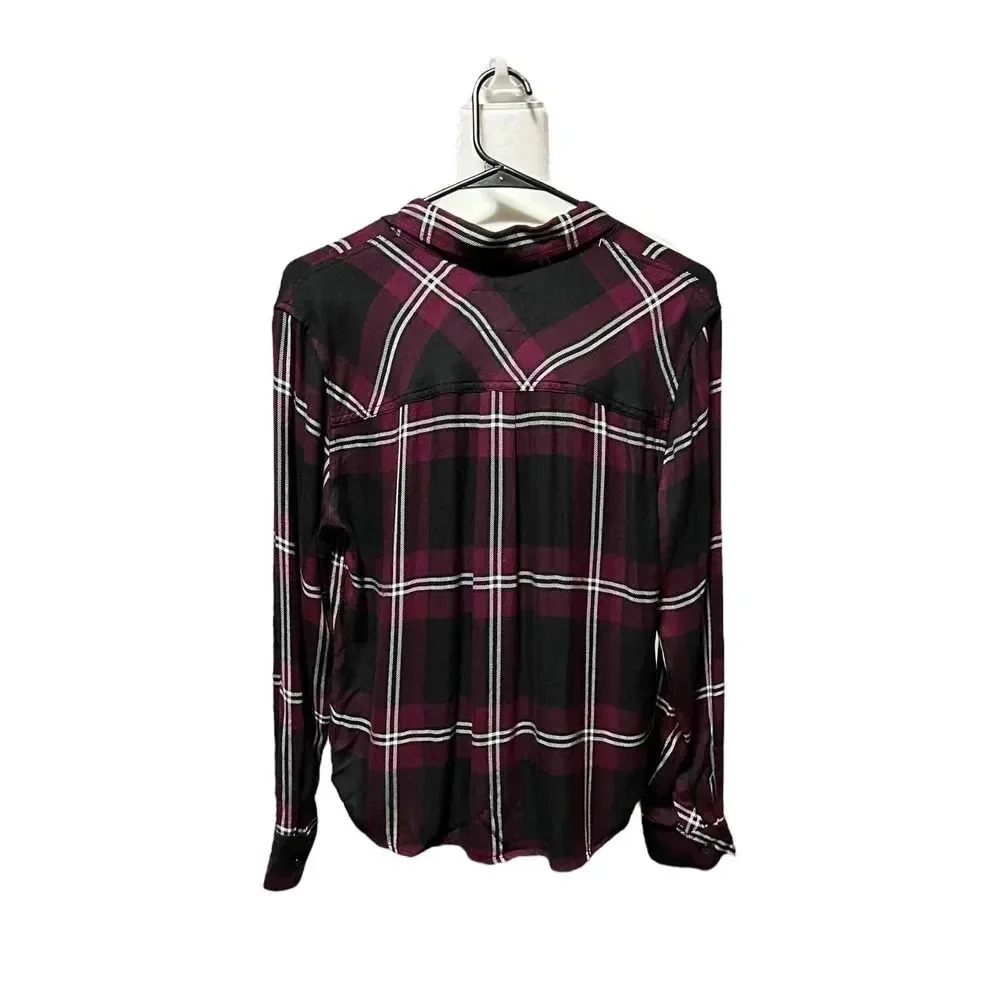 Rails Dylan Button Up Mahogany Black Ivor Top - image 4